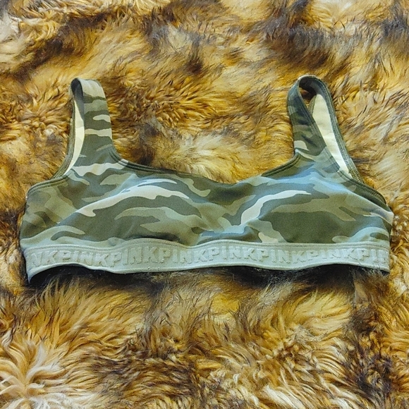 Victoria's Secret "PINK" L green camo bra - Picture 3 of 5